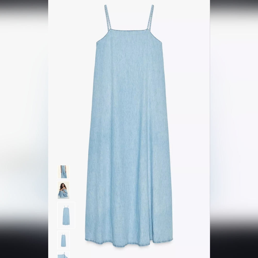 Zara Light Blue Sleeveless Maxi Dress - Picture 3 of 7